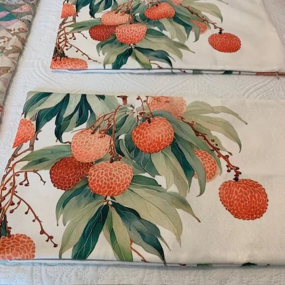 Lychee Fruit Lumber Pillow Covers 12x20" NWOT - Picture 3 of 6
